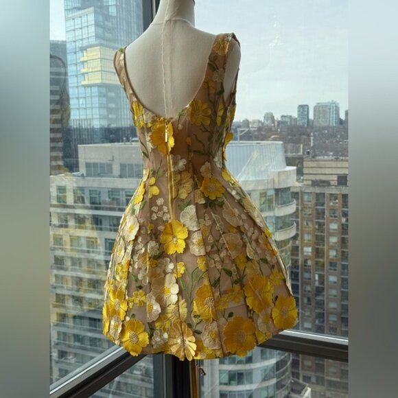 🆕 BRONX & BANCO 🧿 NWOT Jasmine Maraya Structured Mini Dress, Yellow, Sz L US 8 - Picture 13 of 16